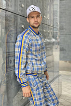 Load image into Gallery viewer, Yellow-Blue Checkered Colin Farrell Coach Tracksuit