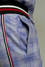 Load image into Gallery viewer, Violet and blue checkered men’s tracksuit
