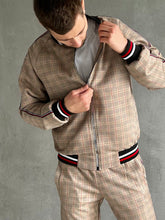 Load image into Gallery viewer, Two Piece Tracksuit Set - Plaid Casual Tracksuits TheGentlemen™