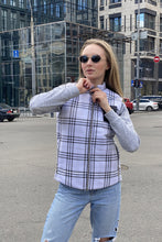Load image into Gallery viewer, Vest demi-season, unisex, plaid Black-White
