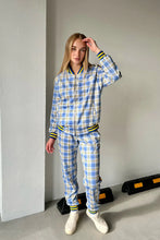 Load image into Gallery viewer, Women's Yellow-Blue Checkered Colin Farrell Coach Tracksuit