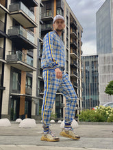 Load image into Gallery viewer, Yellow-Blue Checkered Colin Farrell Coach Tracksuit
