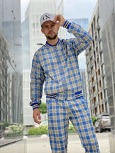 Load image into Gallery viewer, Yellow-Blue Checkered Colin Farrell Coach Tracksuit