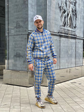 Load image into Gallery viewer, Yellow-Blue Checkered Colin Farrell Coach Tracksuit