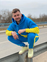 Load image into Gallery viewer, Men's Blue-Yellow Tracksuit Fleece TheGentlemen™
