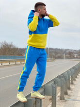 Load image into Gallery viewer, Men's Blue-Yellow Tracksuit Fleece TheGentlemen™