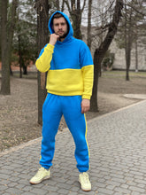 Load image into Gallery viewer, Men's Blue-Yellow Tracksuit Fleece TheGentlemen™