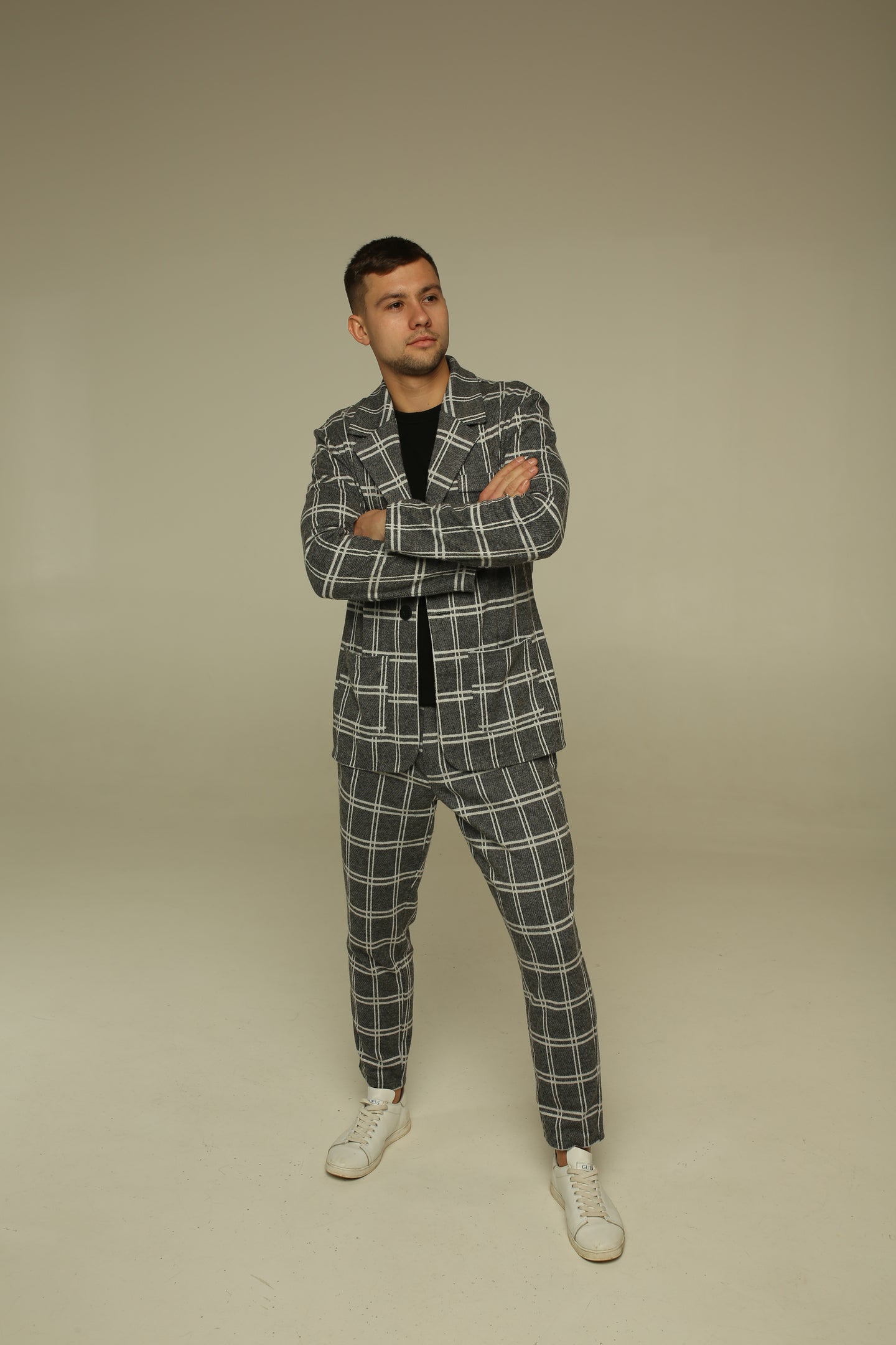 Casual Checked Suit