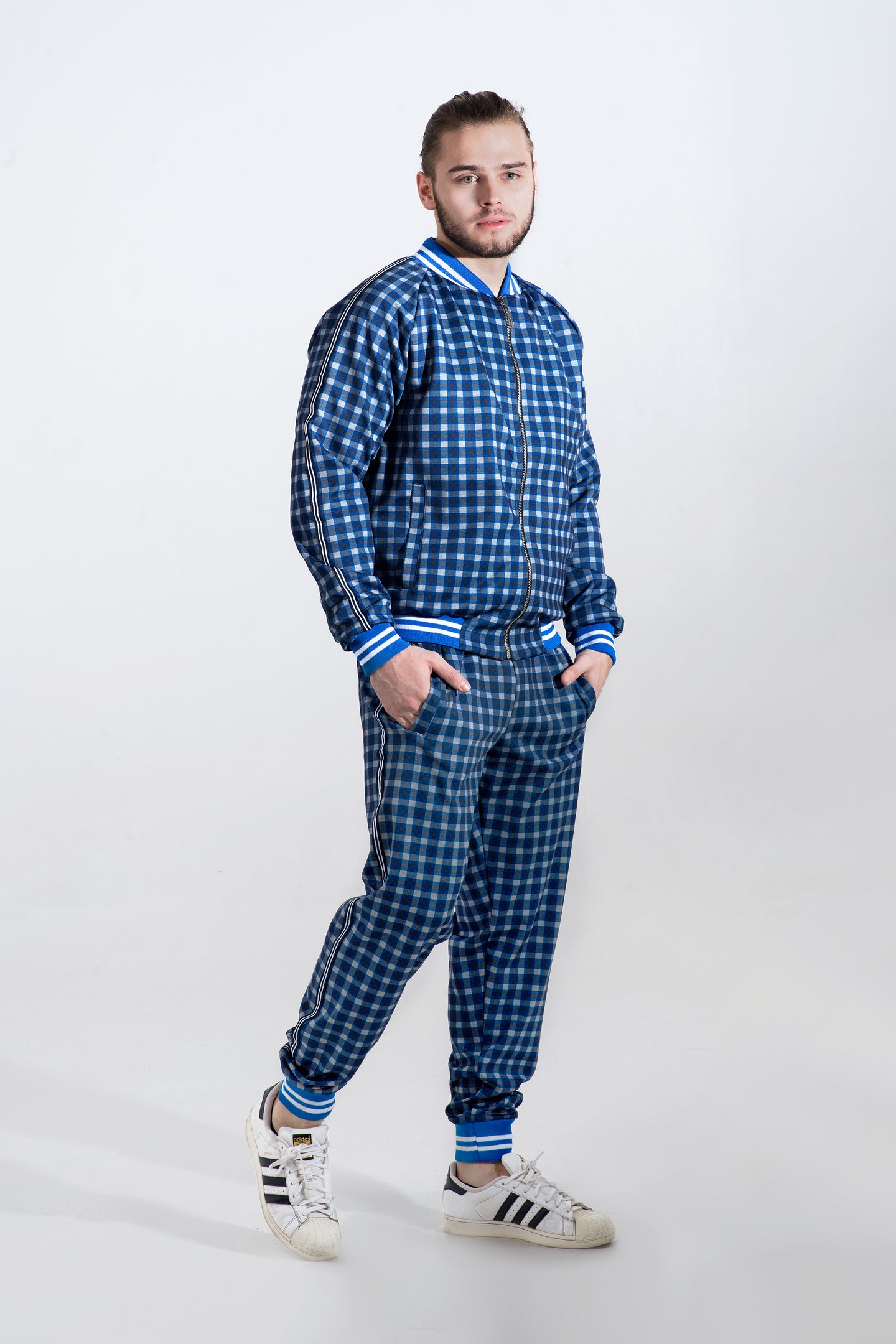Checked Colin Farrell Coach Tracksuit - Plaid Tracksuits TheGentlemen™